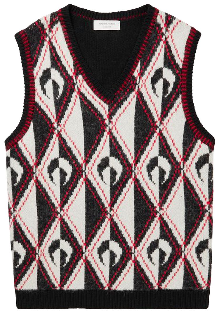 Marine Serre Harlequeen Pullover V Neck Black