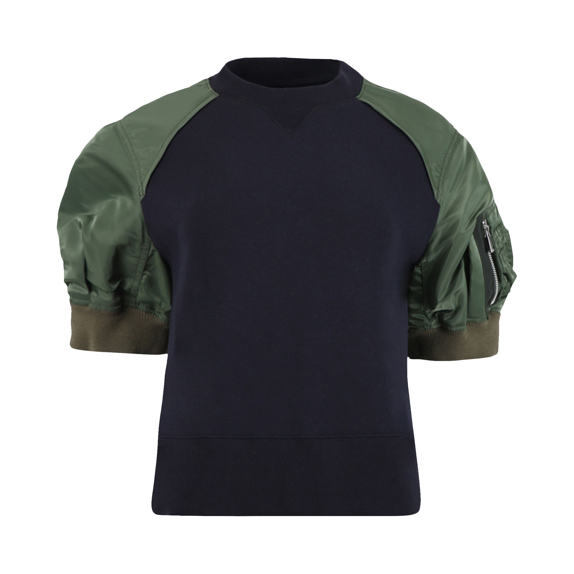 Sacai Sponge Sweat Pullover 'Navy/Khaki' | GOAT