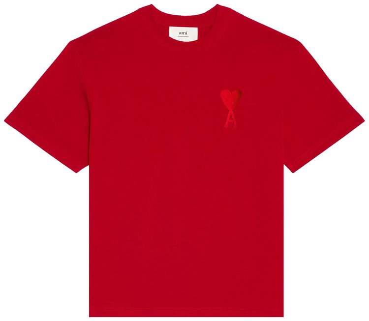 Ami Tonal Big ADC T Shirt Red
