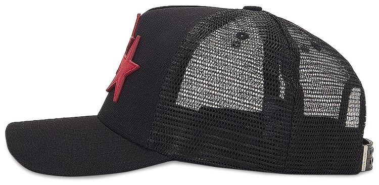Amiri 3 Star Trucker Hat BlackRed