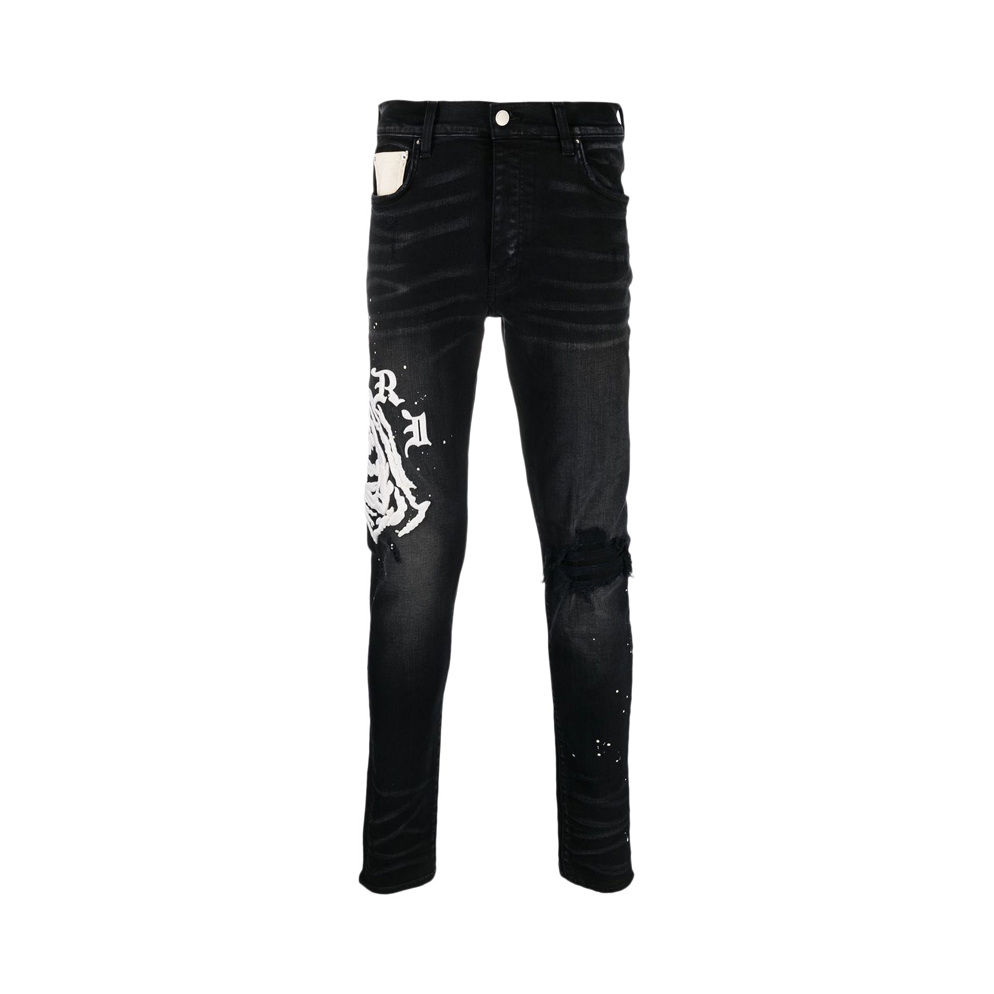 新品AMIRI xWESLANG REAPER LOGO JEAN ブラック31-