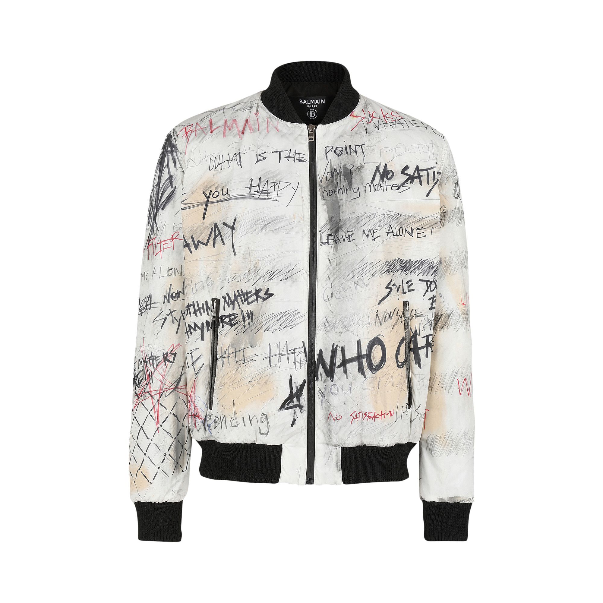 Balmain Nylon Bomber Jacket With 