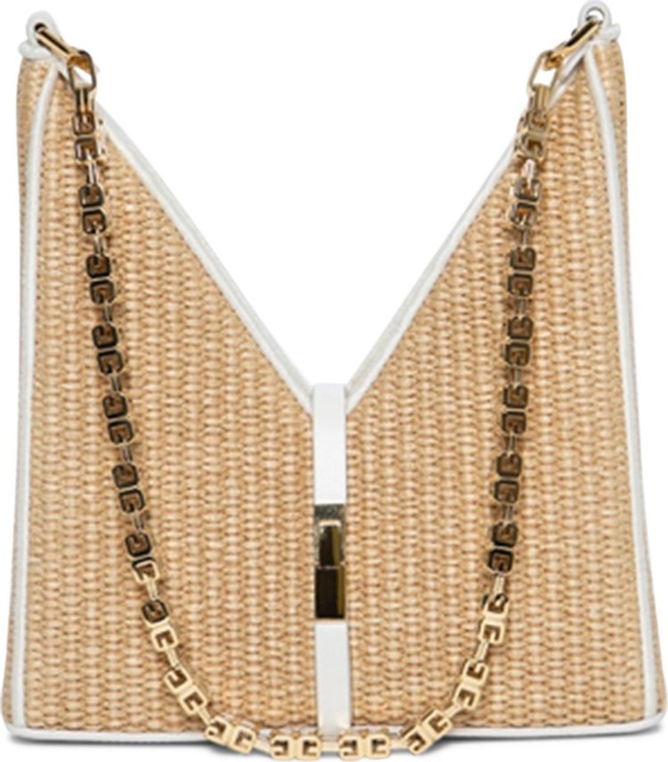Givenchy Mini Cut Out Bag In Raffia With Chain 'Natural'