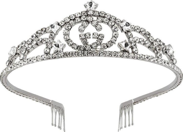 Gucci Interlocking G Crystal Hairslide 'Palladium Metal'