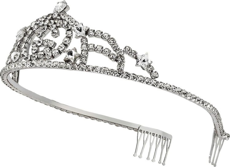 Gucci Interlocking G Crystal Hairslide Palladium Metal