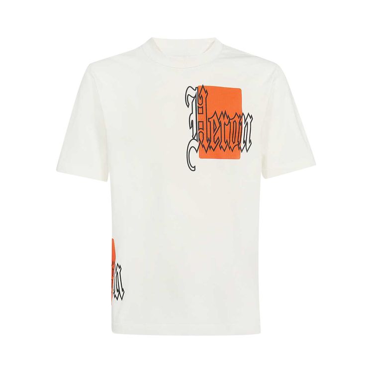 Heron Preston Gothic Color Blocks Short Sleeve Tee WhiteOrange