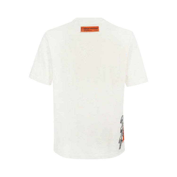 Heron Preston Gothic Color Blocks Short Sleeve Tee WhiteOrange