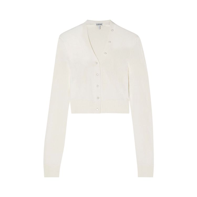 Loewe Cropped Cardigan Soft White