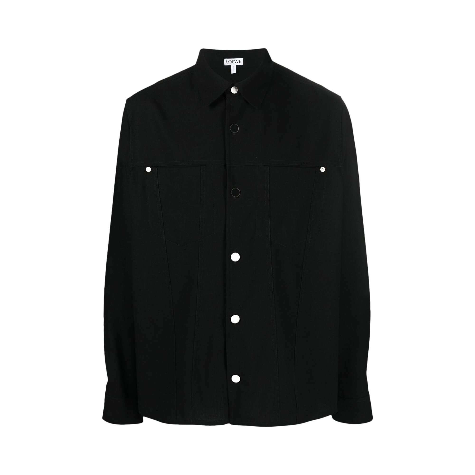 Buy Loewe Metal Button Overshirt 'Black' - H526Y05W83 1100 | GOAT