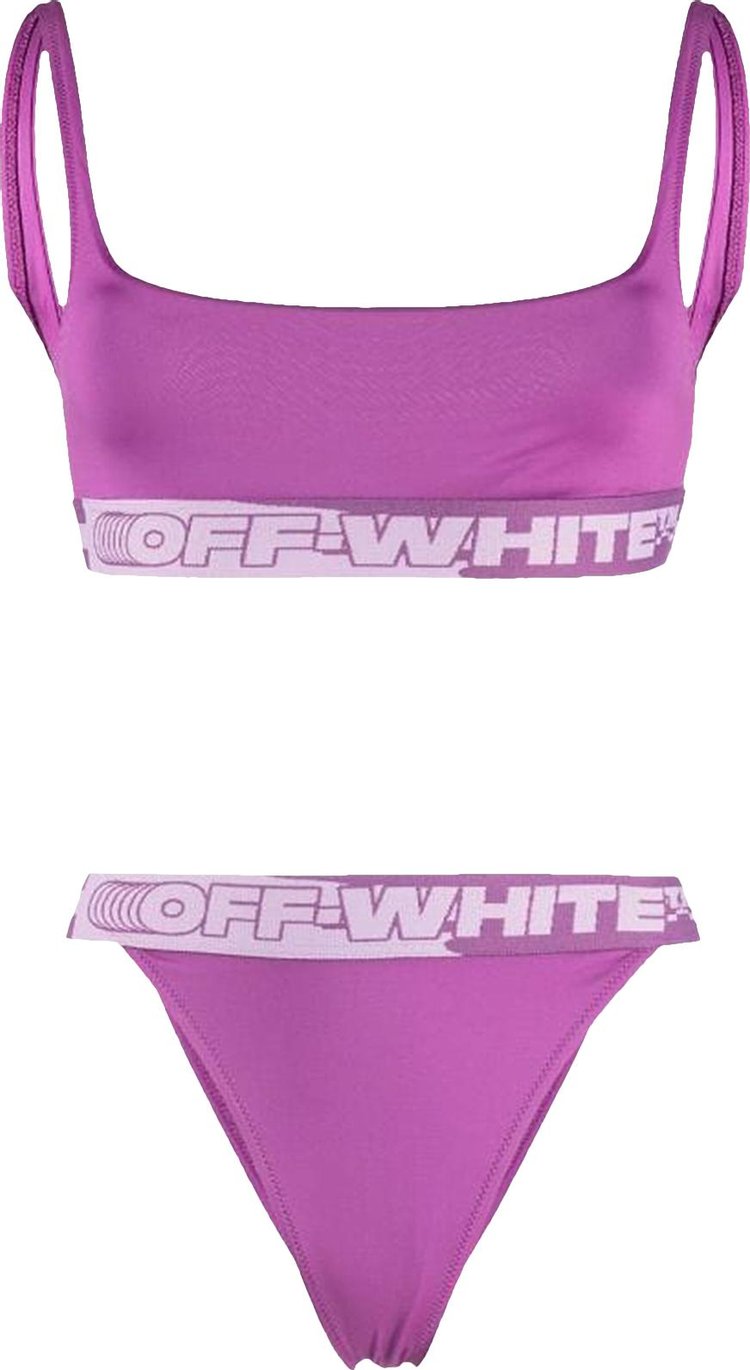 Off-White Logo Band Bikini 'Fuchsia'