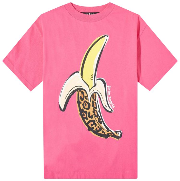 Palm Angels Banana Classic Tee FuchsiaYellow