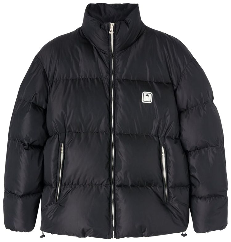 Palm Angels Logo Down Jacket BlackWhite