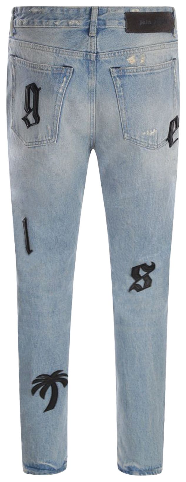 Palm Angels Logo Patch Classic 5 Pocket Jeans BlueBlack