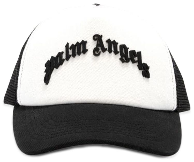 Palm Angels Curved Logo Mesh Cap Black