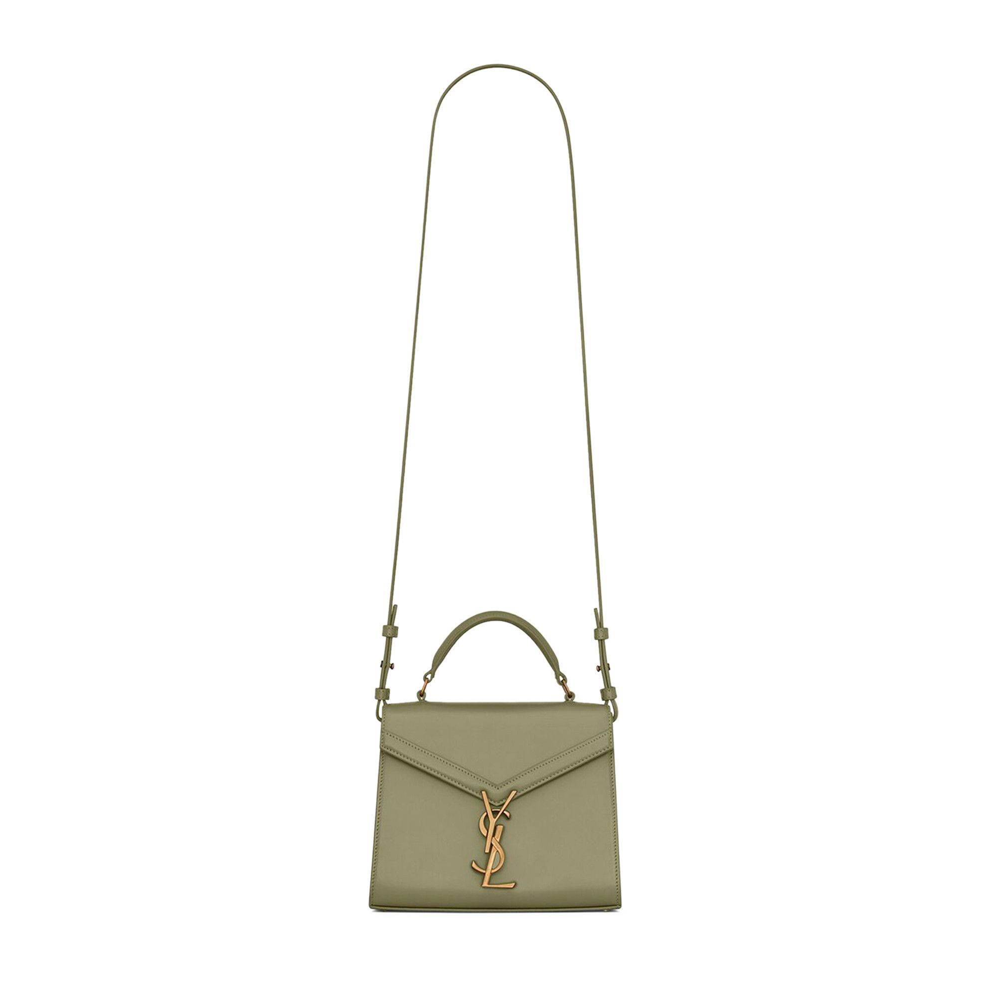 SAINT LAURENT PARIS｜ (623930 0SX0W 1000) CASSANDRA Mini top handle bag in grain de poudre embossed