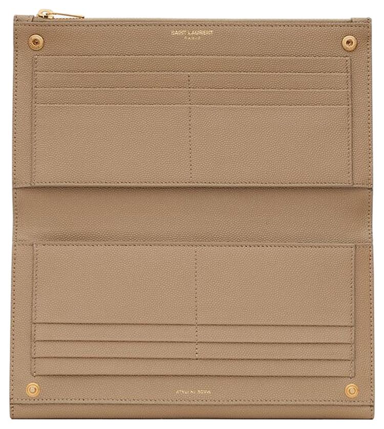 Saint Laurent Uptown Large Flap Wallet Taupe