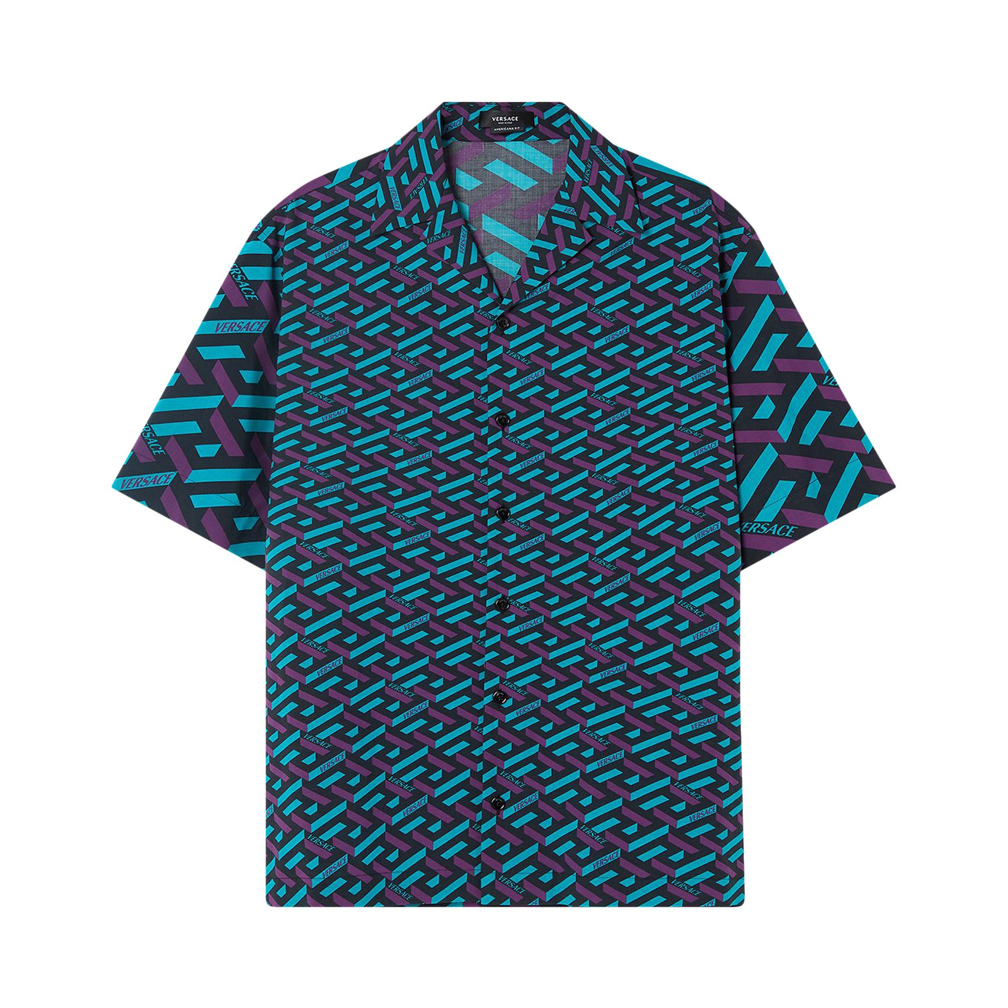 Tシャツ・カットソー VERSACE FW25 Printed satin shirt (10039261A15792 5G610) Shirt with print VERSACE 1003926 1A133975B950 - Gianni