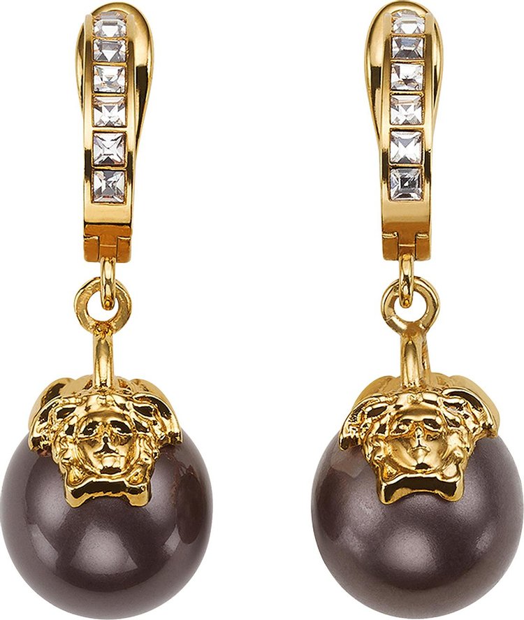 Versace Pearl Earrings 'Versace Gold/Black'