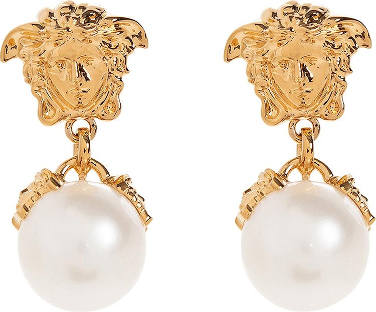 Versace Pearl Earrings 'Versace Gold/White'