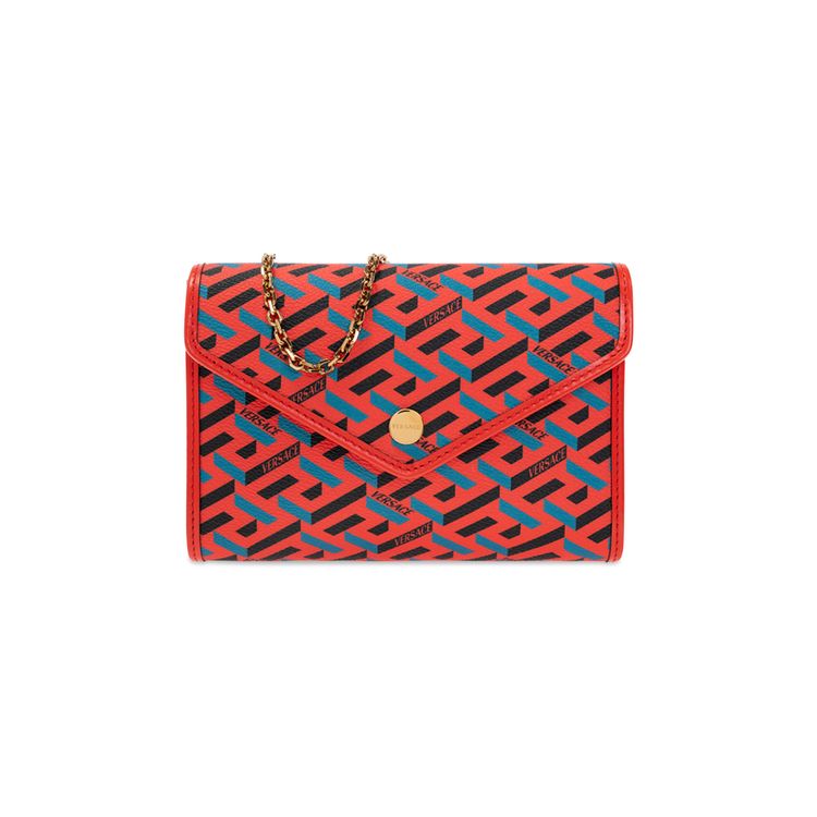 Versace Grecca Pouch Orange PeelRegal Blue Versace Gold