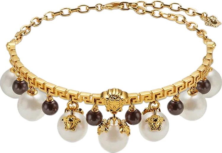 Versace Pearl Necklace 'Gold/White/Black'
