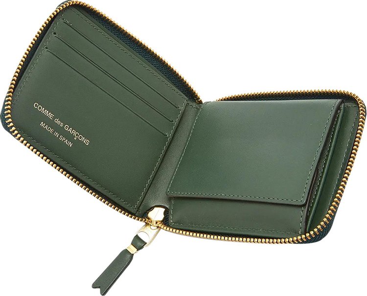 Comme des Garcons Wallet Classic Leather Line U Zipper Wallet Bottle Green