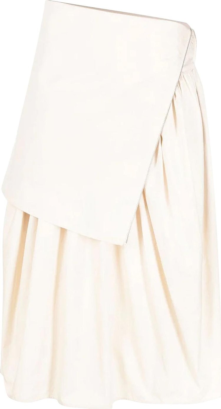 Lemaire Cotton Poplin Bustier Skirt 'Light Cream'