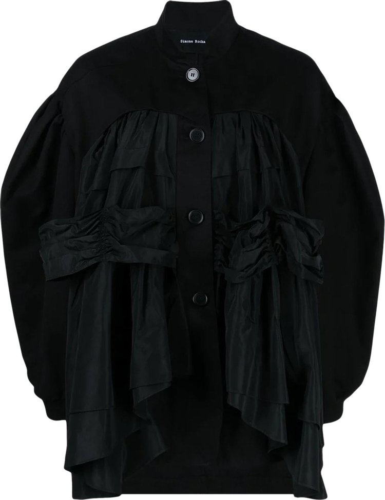 Simone Rocha Signature Sleeve Jacket With Taffeta Front Detail 'Black'