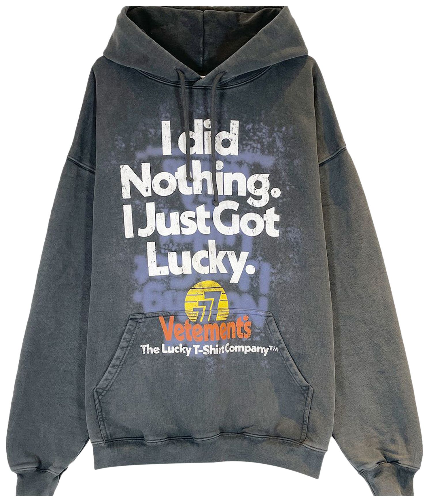 Buy Vetements I Got Lucky Hoodie 'Washed Black' UA53HD445B WASH GOAT