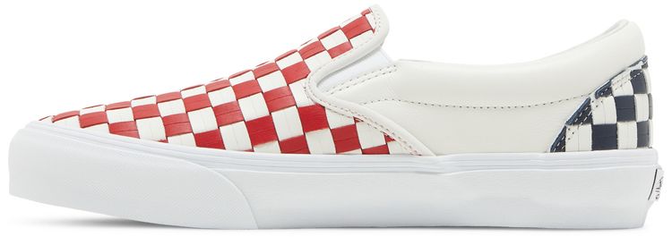 Vans Classic Slip On VLT LX Leather Woven   Red