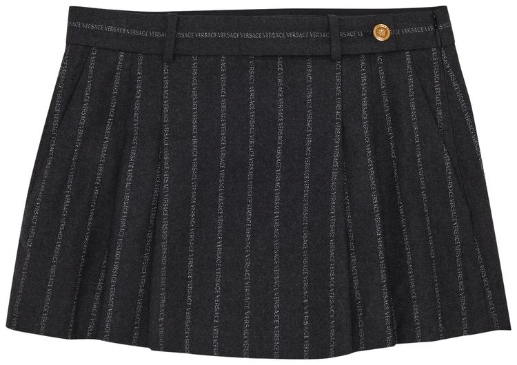 Versace Pinstripe Skirt Medium Grey