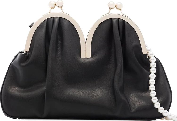 Simone Rocha Medium Double Curve Purse Bag With Crossbody Strap 'Black'