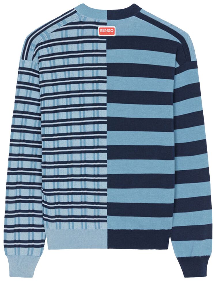 Kenzo Mixed Stripe Pattern Cardigan Sky Blue