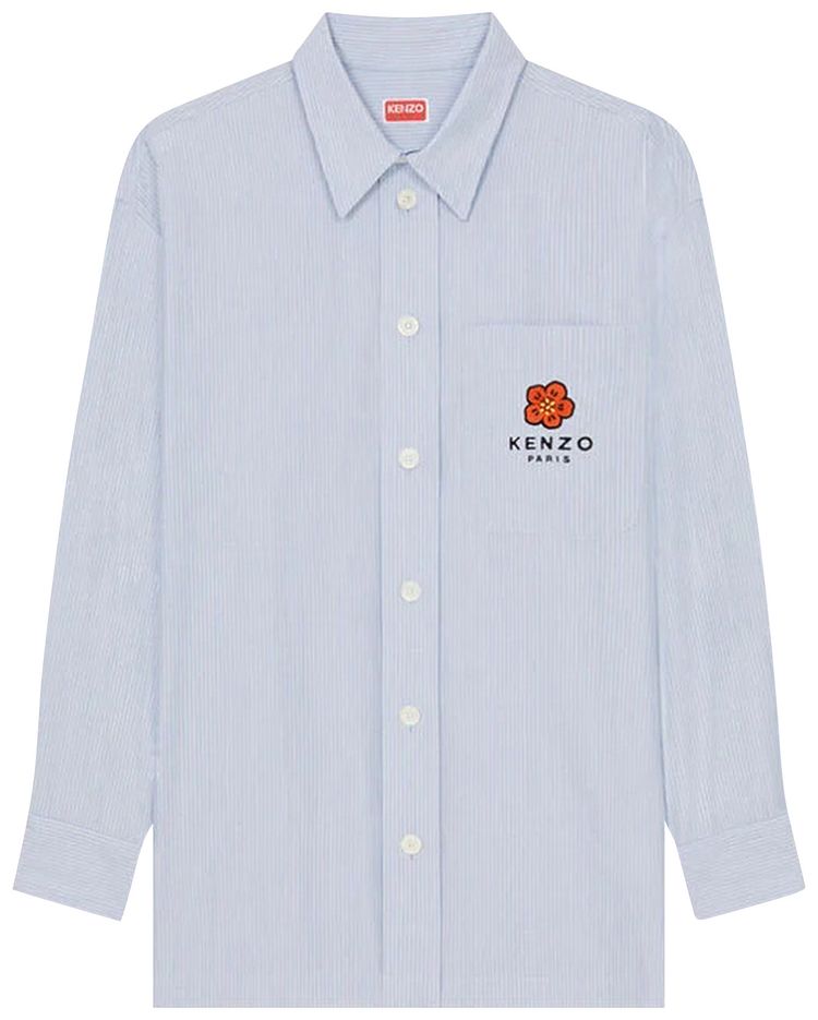Kenzo Logo Button Down Shirt Sky Blue