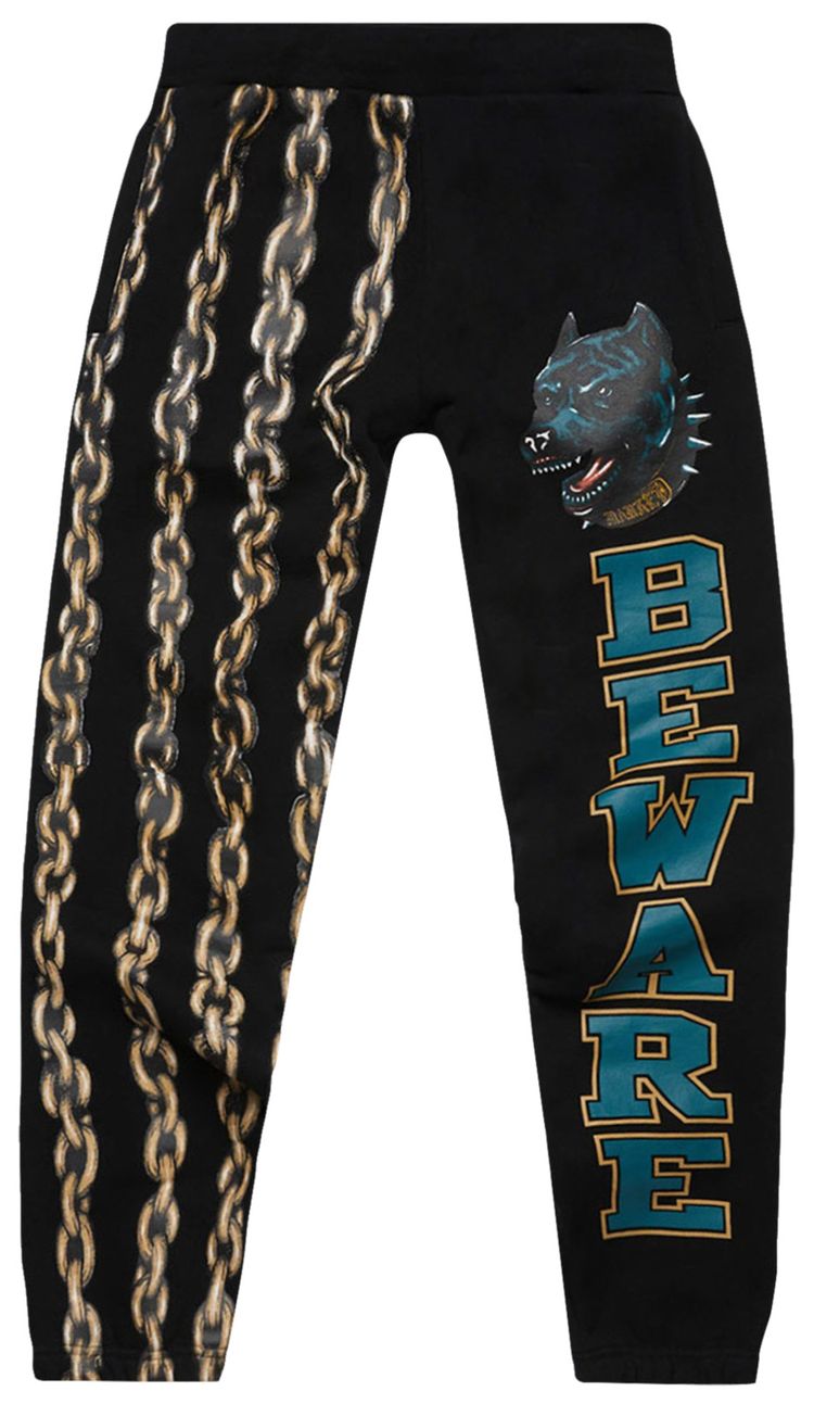 Market Beware Dog Sweatpants Black