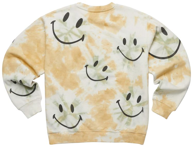 Market Smiley Shibori Dye Crewneck Sweatshirt Cream