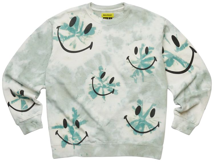 Market Smiley Shibori Dye Crewneck Sweatshirt Green