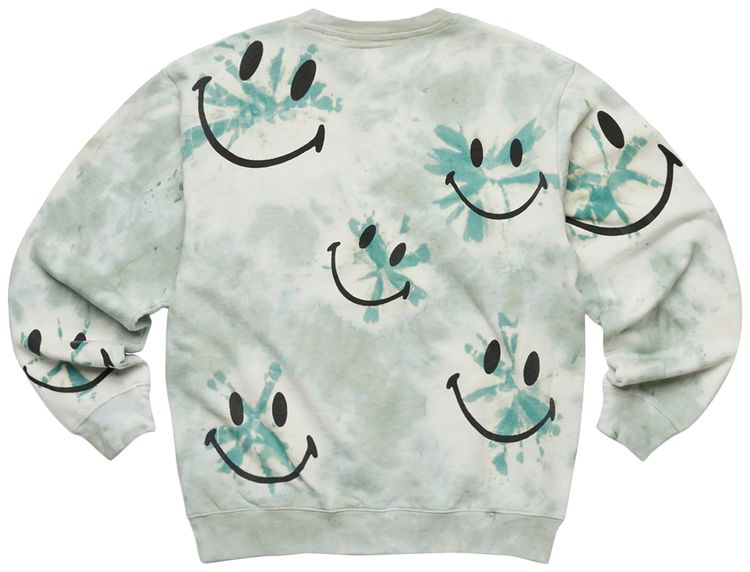 Market Smiley Shibori Dye Crewneck Sweatshirt Green