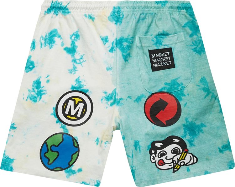 Market Smiley Market Design Institute Tie Dye Shorts Two Tone Tie Dye