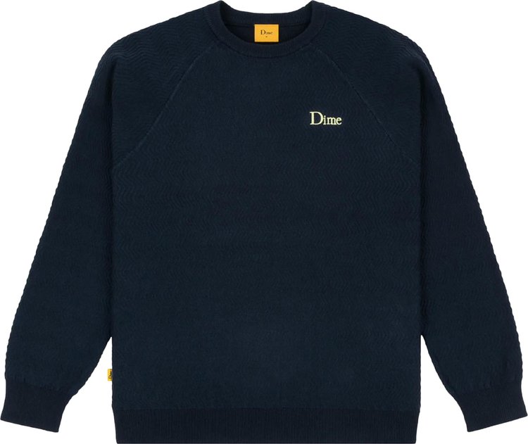 Dime Wave Cable Knit Sweater 'Navy'