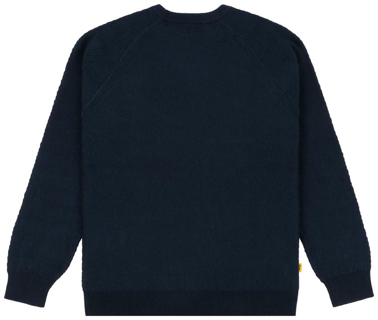 Dime Wave Cable Knit Sweater Navy
