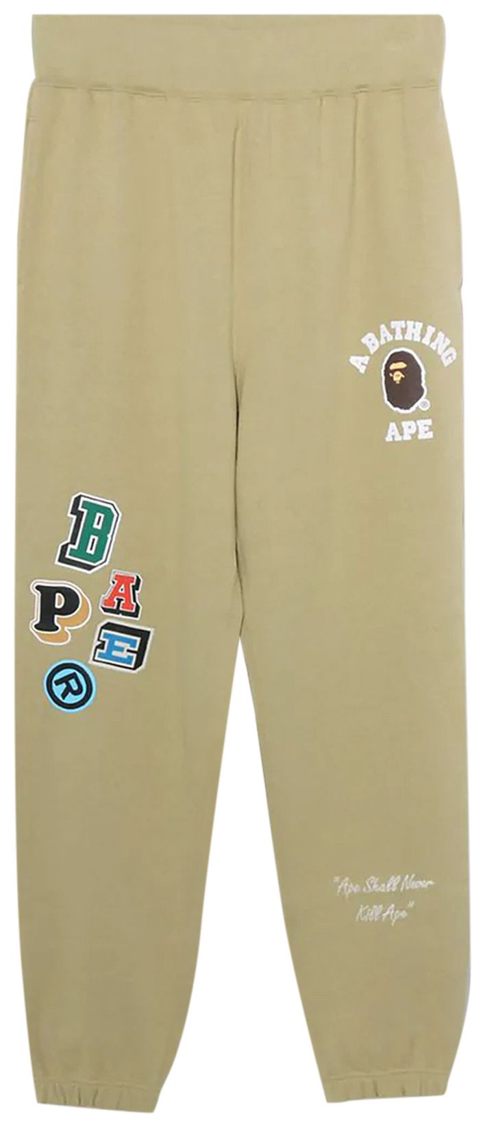 BAPE Multi Fonts Sweat Pants Beige