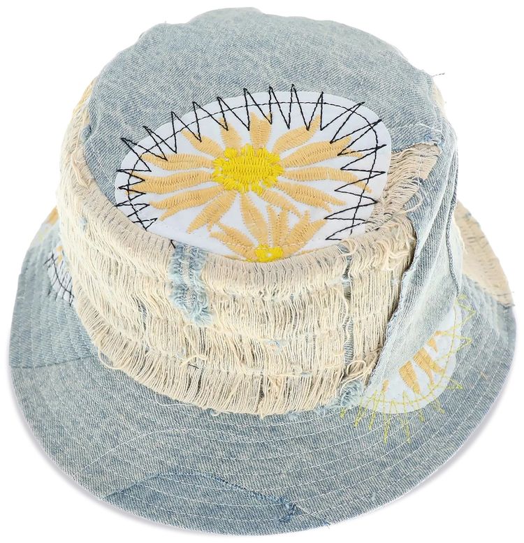 Who Decides War Daisy Upcycled Bucket Hat Sky