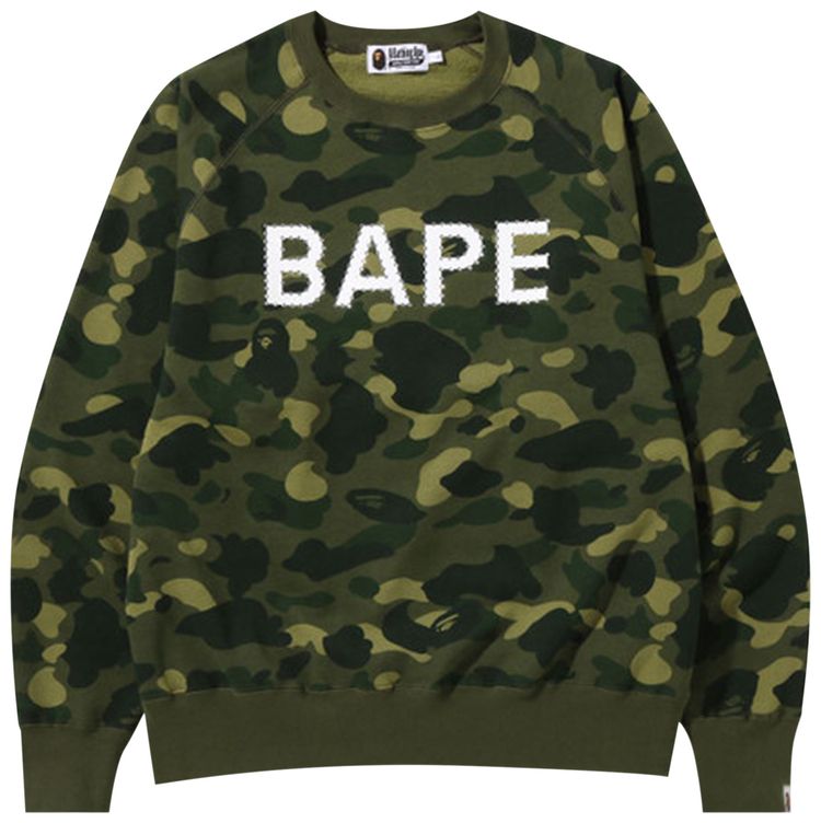 BAPE Color Camo Crystal Stone Relaxed Fit Crewneck Green