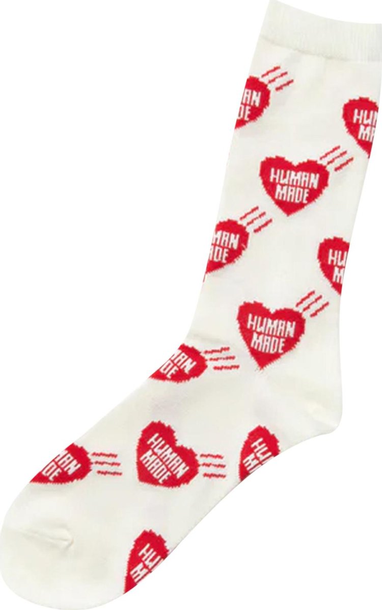 Human Made Heart Pattern Socks 'Red'