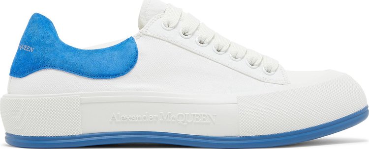 Buy Alexander McQueen Deck Plimsoll Low 'White Blue' - 654594 W4MV7 ...