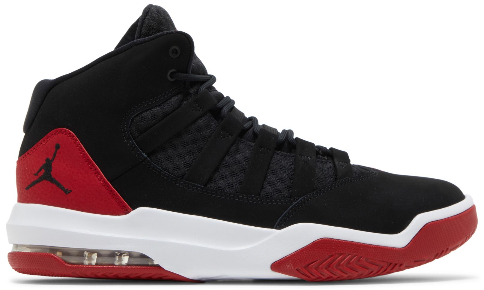 jordan max aura black gym red