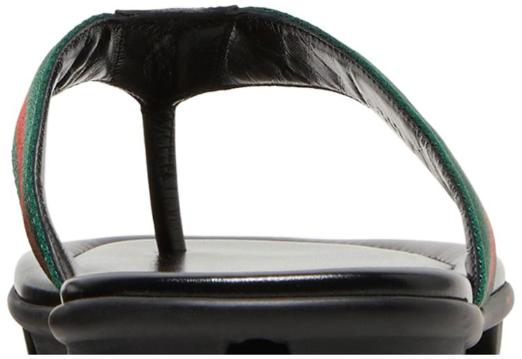 Gucci Leather Web Thong Black