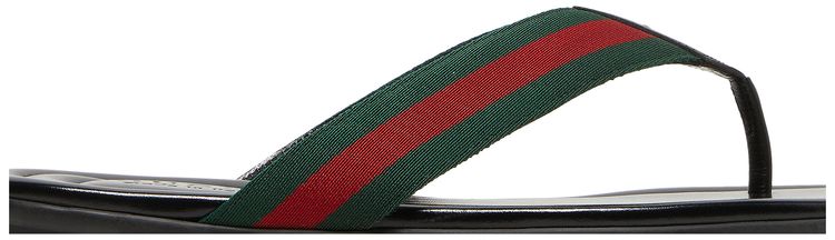 Gucci Leather Web Thong Black