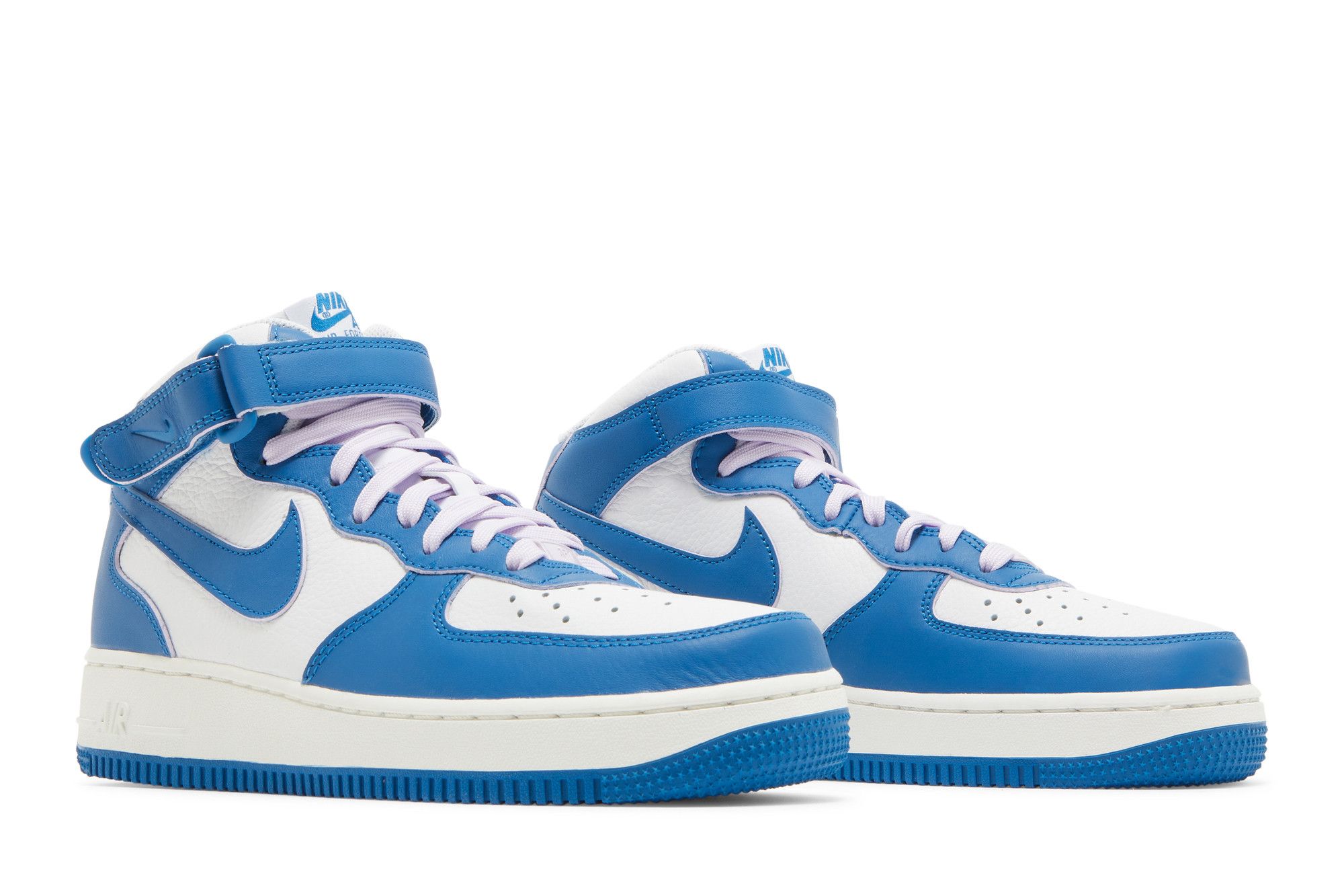 靴 NIKE WMNS AIR FORCE 1 07 MID DX3721-100 Nike Air Force 1 '07 Mid Military Blue Doll White Purple